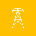 електрически стълб на жълт фон